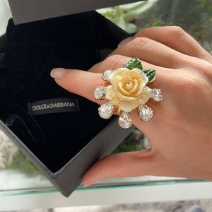 Dolce and Gabbana gold plated rose ring